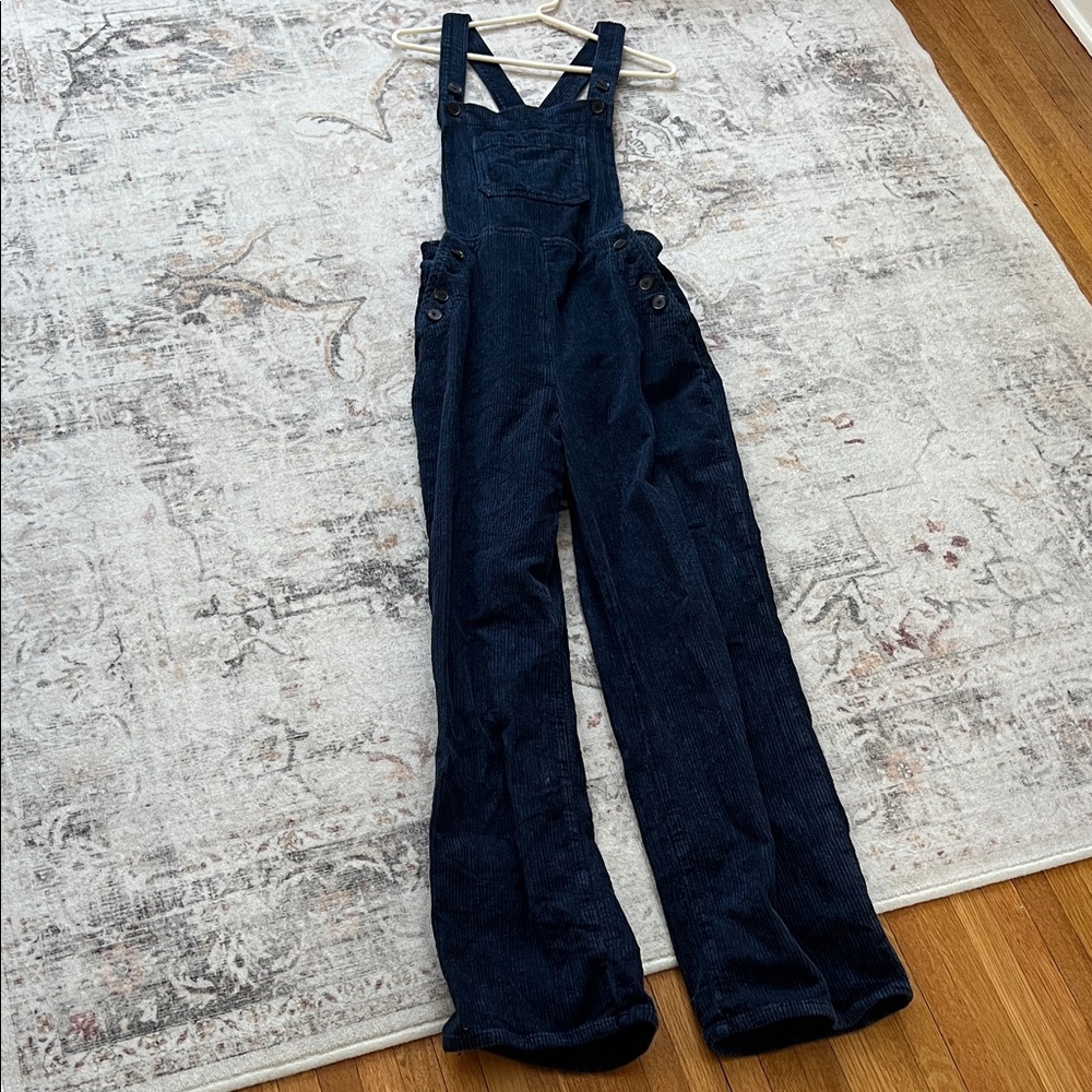 EUC Reformation Jeans Navy Corduroy Overalls Size 8 Nordstrom Pockets